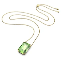 Millenia pendant, Octagon cut, Green, Gold-tone plated by SWAROVSKI