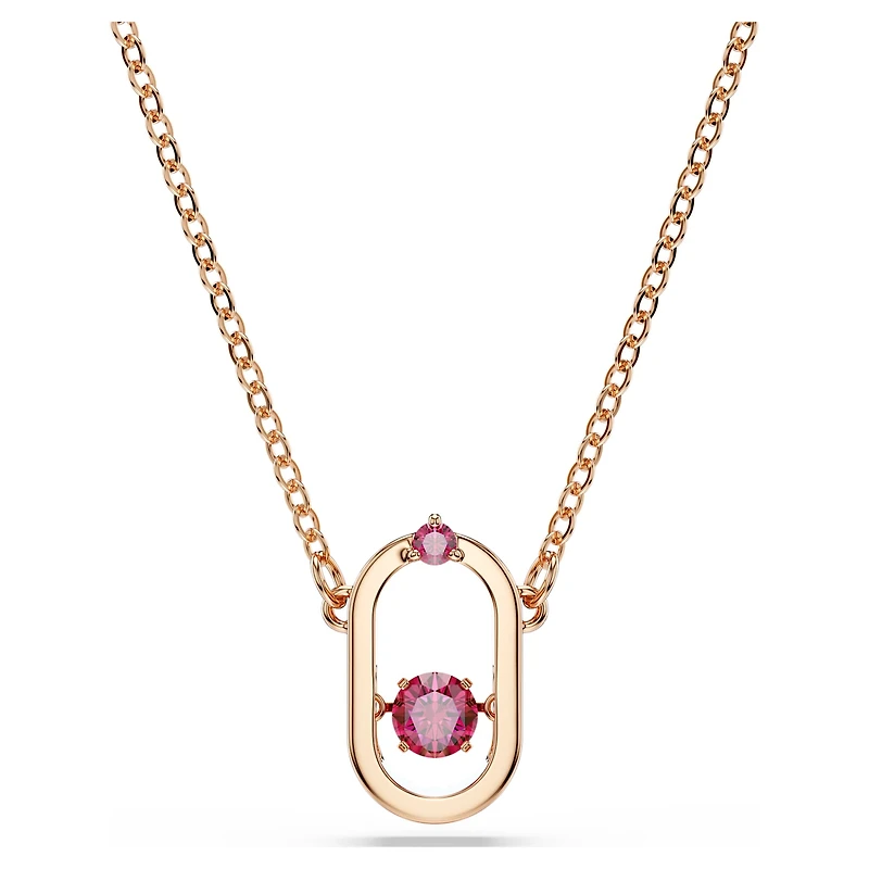 Una pendant, Round cut, Oval shape, Red, Rose gold-tone plated by SWAROVSKI