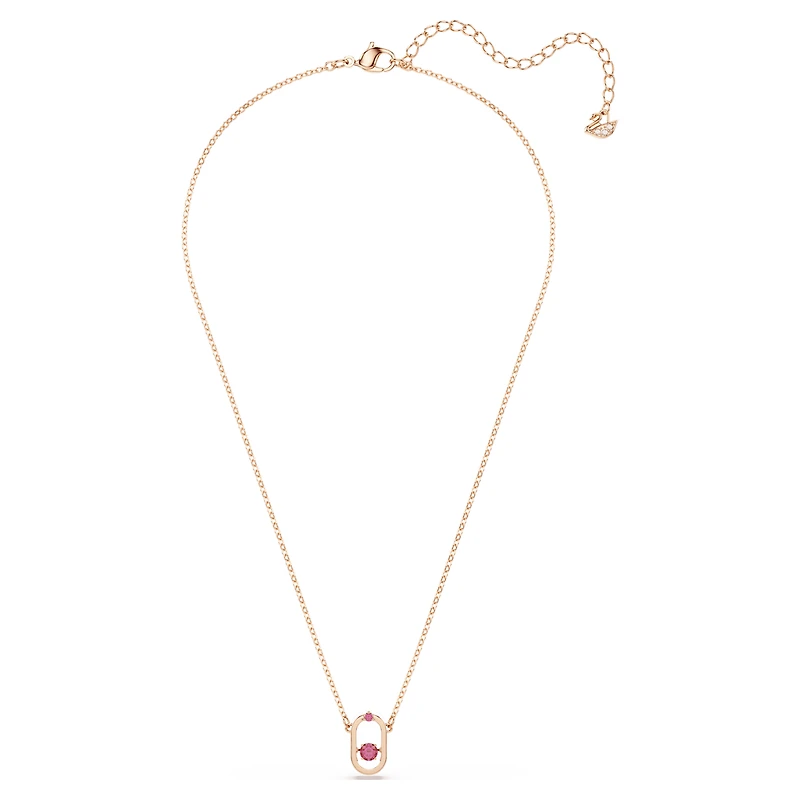Una pendant, Round cut, Oval shape, Red, Rose gold-tone plated by SWAROVSKI