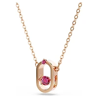 Una pendant, Round cut, Oval shape, Red, Rose gold-tone plated by SWAROVSKI