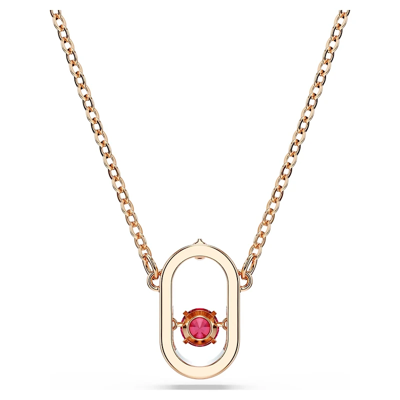Una pendant, Round cut, Oval shape, Red, Rose gold-tone plated by SWAROVSKI