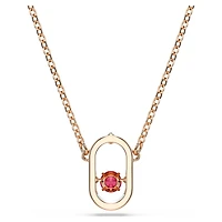 Una pendant, Round cut, Oval shape, Red, Rose gold-tone plated by SWAROVSKI