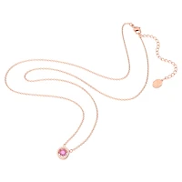 Una pendant, Round cut, Long, Purple, 18K rose gold finish