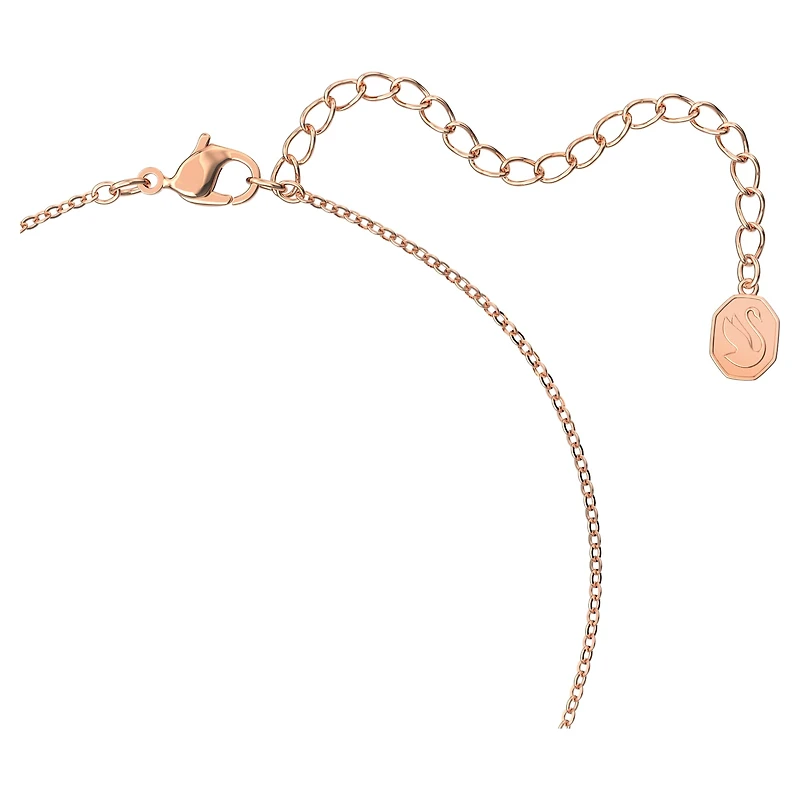 Una pendant, Round cut, Long, Purple, 18K rose gold finish