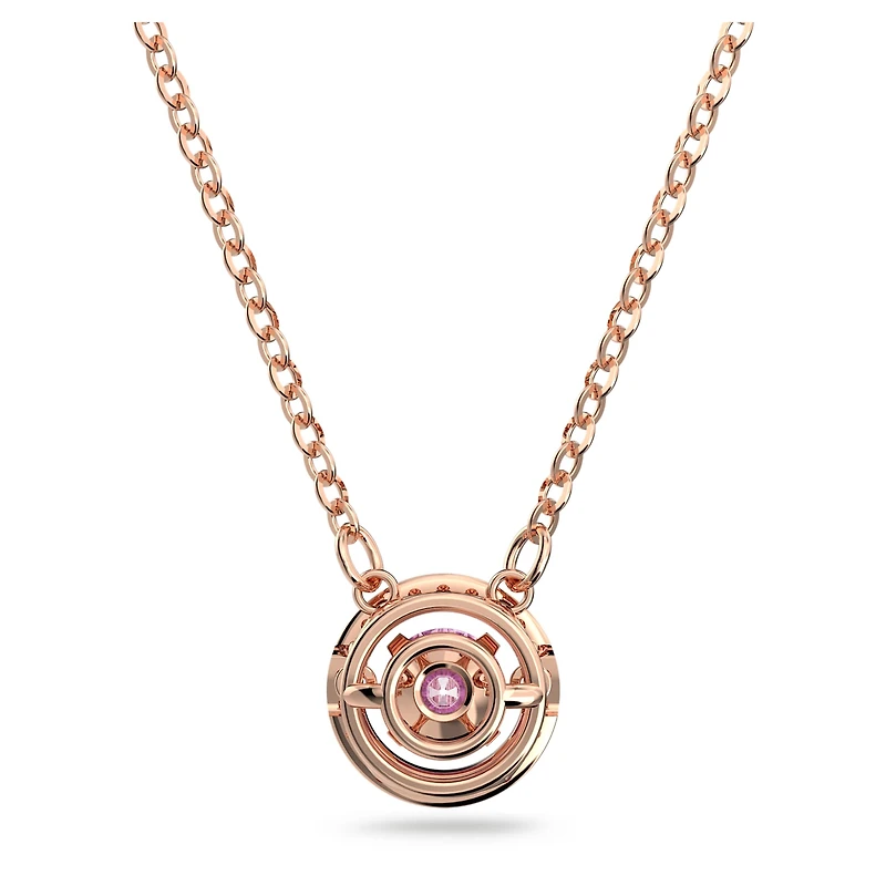 Una pendant, Round cut, Long, Purple, 18K rose gold finish