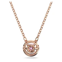 Una pendant, Round cut, Long, Purple, 18K rose gold finish