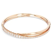 Hyperbola bangle, White, 18K rose gold finish