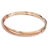 Hyperbola bangle, White, Rose gold-tone plated by SWAROVSKI