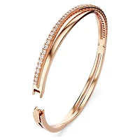 Hyperbola bangle, White, Rose gold-tone plated by SWAROVSKI