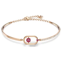 Una bracelet, Round cut, Oval shape, Red, Rose gold-tone plated by SWAROVSKI