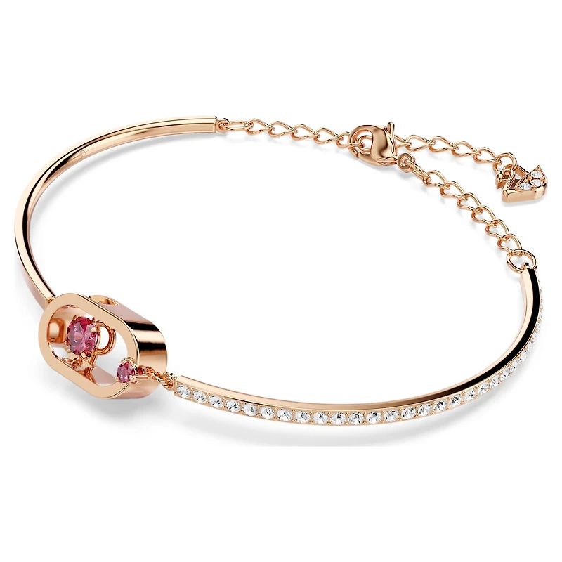 Una bracelet, Round cut, Oval shape, Red, Rose gold-tone plated by SWAROVSKI