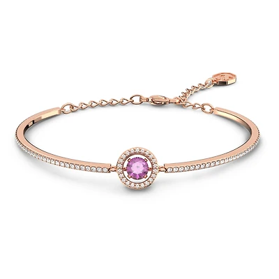 Una bangle, Round cut, Purple, Rose gold-tone plated