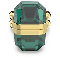 Lucent ring, Magnetic closure, Green, Gold-tone plated by SWAROVSKI