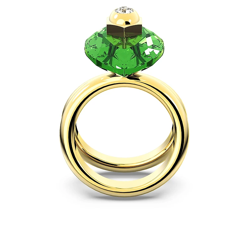 Numina ring, Pear cut, Green, Gold-tone plated by SWAROVSKI