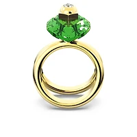 Numina ring, Pear cut, Green, Gold-tone plated by SWAROVSKI