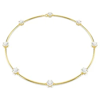 Constella choker, Round cut, White, Shiny gold-tone plated by SWAROVSKI