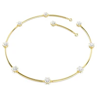 Constella choker, Round cut, White, Shiny gold-tone plated by SWAROVSKI
