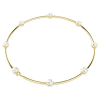 Constella choker, Round cut, White, Shiny gold-tone plated by SWAROVSKI