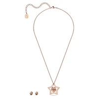 Stella set, Mixed cuts, Star, White, Rose gold-tone plated by SWAROVSKI