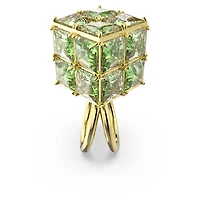 Curiosa cocktail ring, Square cut, Green, Gold-tone plated by SWAROVSKI