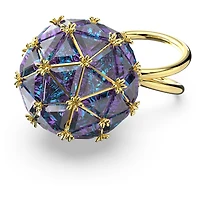 Curiosa cocktail ring, Triangle cut, Blue, Gold-tone plated by SWAROVSKI