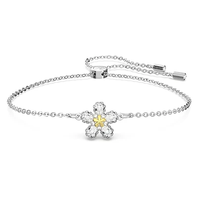 Tough bracelet, Flower, White, Mixed metal finish