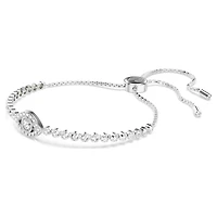 Matrix bracelet, Evil eye, White, Rhodium plated by SWAROVSKI