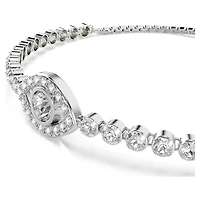 Matrix bracelet, Evil eye, White, Rhodium plated by SWAROVSKI