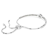 Matrix bracelet, Evil eye, White, Rhodium plated by SWAROVSKI