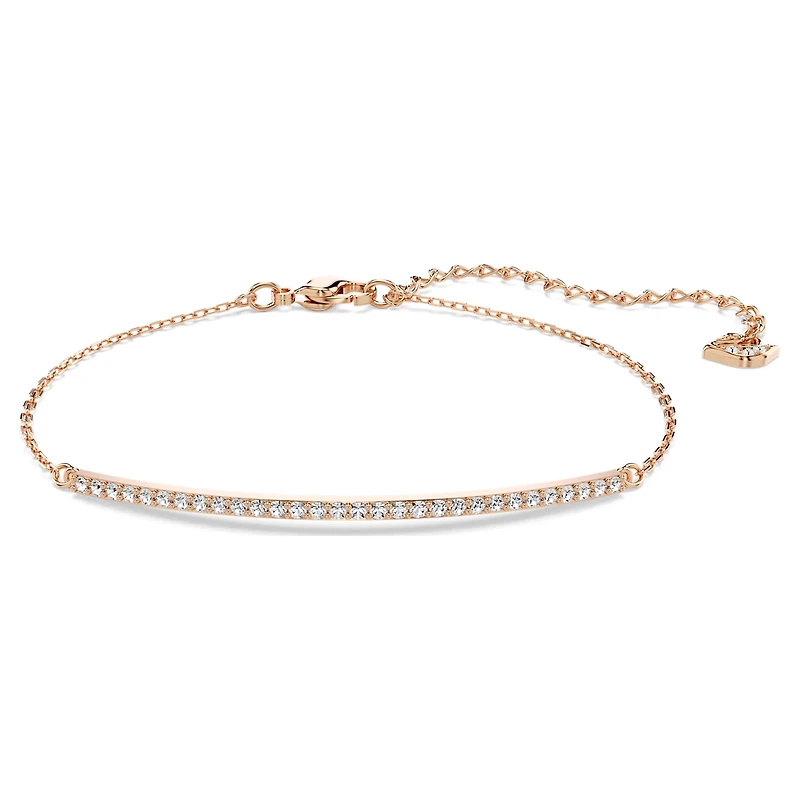 Only bracelet, White, Rose gold-tone plated by SWAROVSKI
