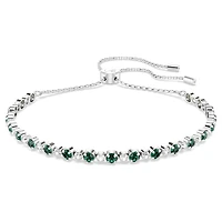 Matrix bracelet, Round cut, Green, Rhodium plated by SWAROVSKI