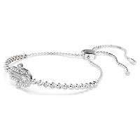 Matrix bracelet, Hand, White, Rhodium plated by SWAROVSKI