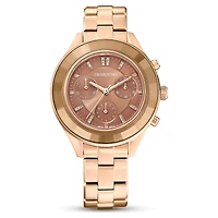Octea lux sport watch, Swiss Made, Metal bracelet, Brown, Gold-tone finish by SWAROVSKI