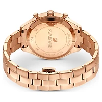 Octea lux sport watch, Swiss Made, Metal bracelet, Brown, Gold-tone finish by SWAROVSKI