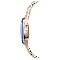 Octea lux sport watch, Swiss Made, Metal bracelet, Blue, Champagne gold-tone finish by SWAROVSKI