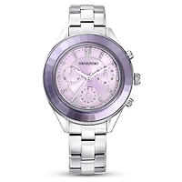 Octea lux sport watch, Swiss Made, Metal bracelet, Purple, Stainless steel by SWAROVSKI