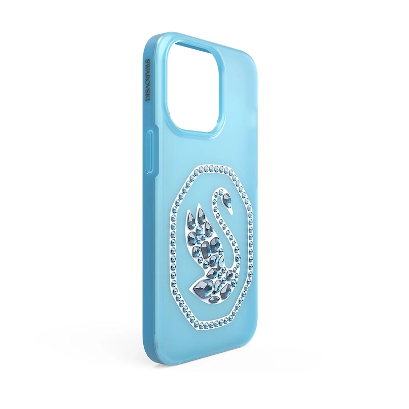 Smartphone case, Swan, iPhone® 13, Blue by SWAROVSKI
