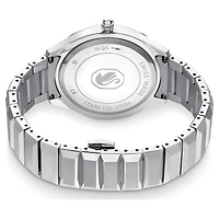 Dextera 3-hand watch, 37mm, Swiss Made, Metal bracelet, Silver Tone, Stainless steel by SWAROVSKI