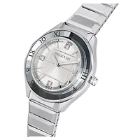 Dextera 3-hand watch, 37mm, Swiss Made, Metal bracelet, Silver Tone, Stainless steel by SWAROVSKI