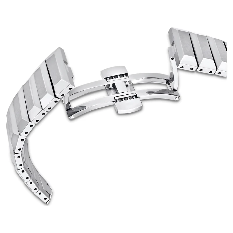 Dextera 3-hand watch, 37mm, Swiss Made, Metal bracelet, Silver Tone, Stainless steel by SWAROVSKI