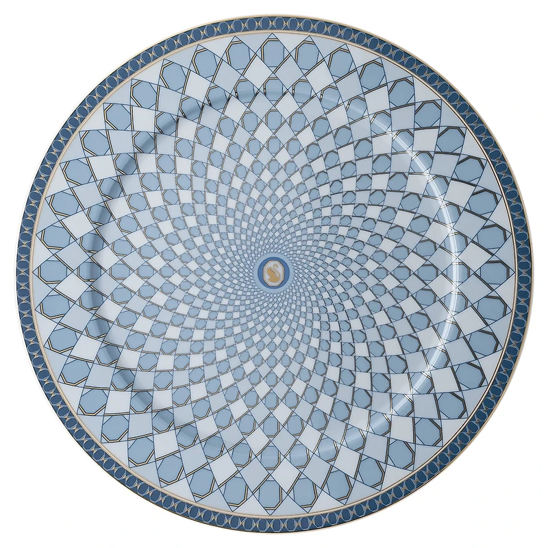 Signum service plate, Porcelain, Bue by SWAROVSKI