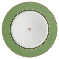 Signum dinner plate, Porcelain, Green by SWAROVSKI