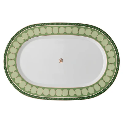 Signum platter plate, Porcelain, Large, Green