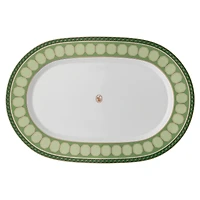 Signum platter plate, Porcelain, Large, Green by SWAROVSKI