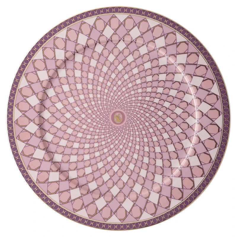Signum service plate, Porcelain, Large, Pink by SWAROVSKI
