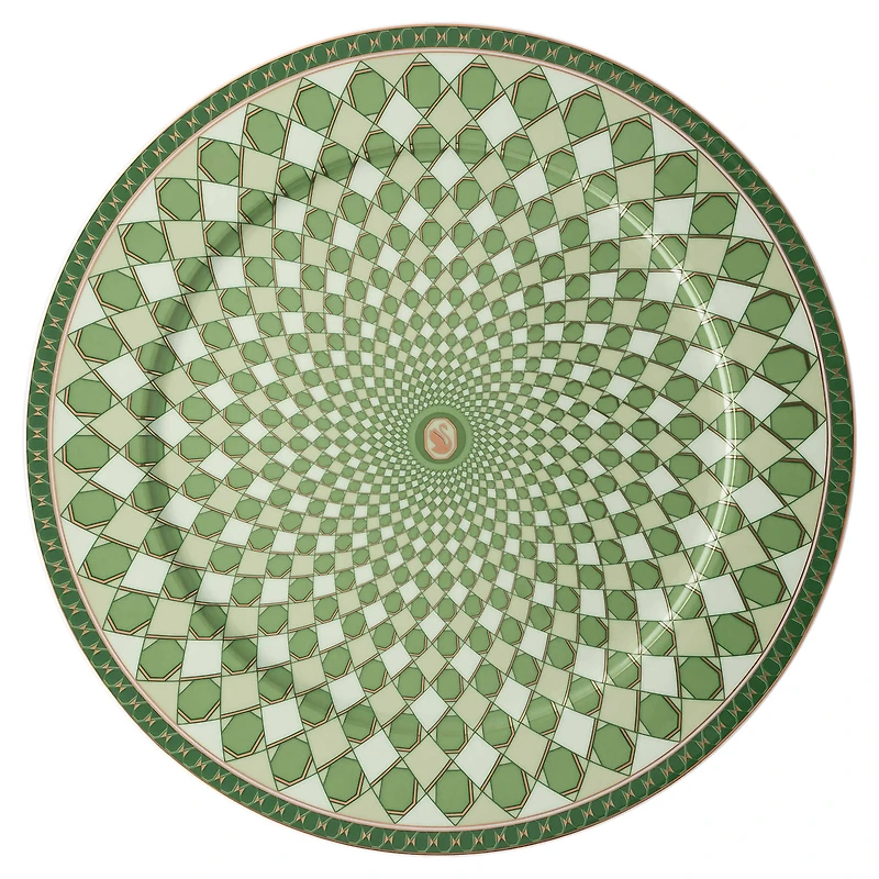 Signum service plate, Porcelain, Green by SWAROVSKI