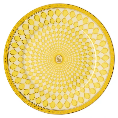 Signum bread plate, Porcelain, Yellow
