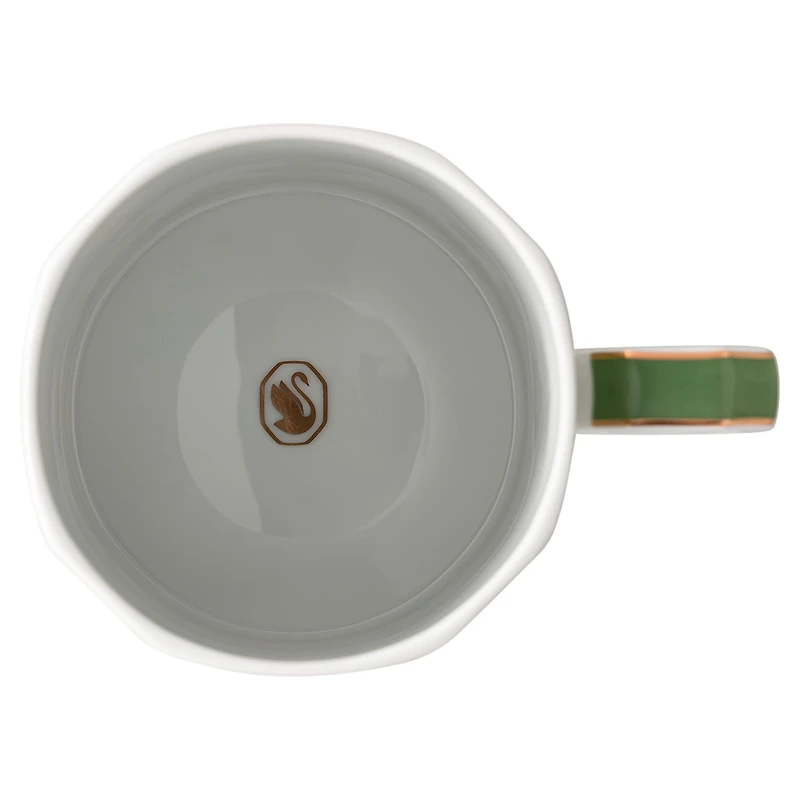 Signum mug with lid, Porcelain, Green by SWAROVSKI