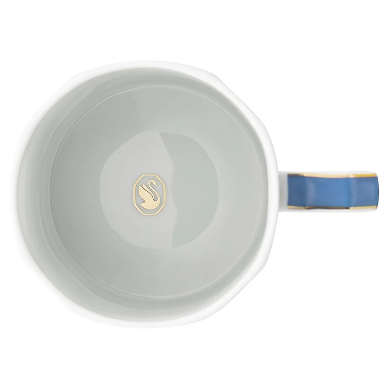 Signum mug with lid, Porcelain, Blue by SWAROVSKI