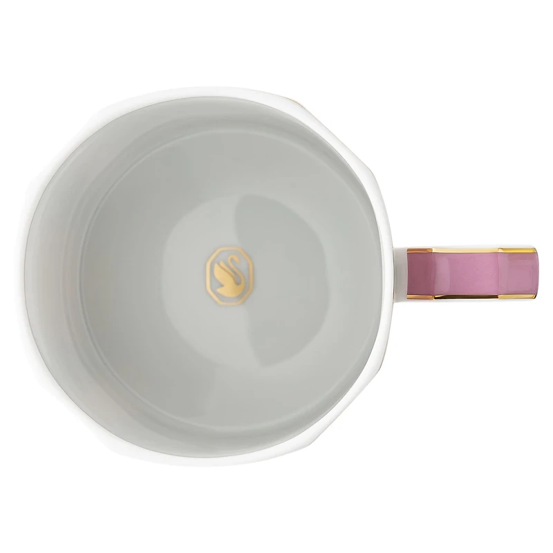 Signum mug with lid, Porcelain, Pink by SWAROVSKI